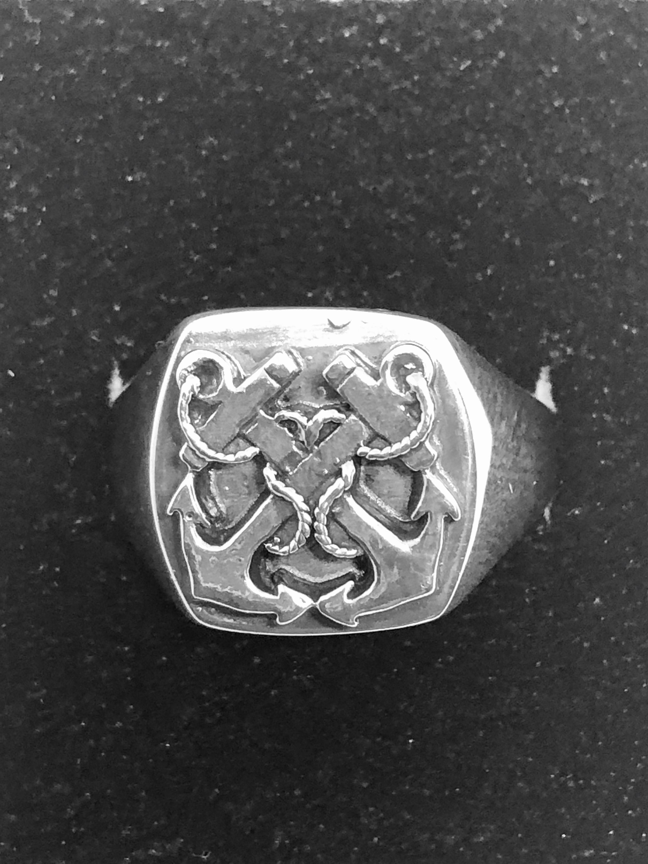 Navy Boatswains Mate Ring Sterling Silver Style B Etsy Ireland