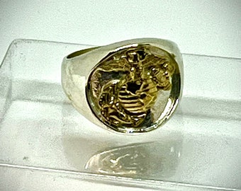 VTG Antique WWII Marines Military Sterling Silver Class