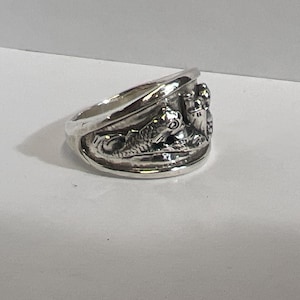 Submarine Warfare &quot;Dolphins&quot; Ring, Sterling Silver, Style B