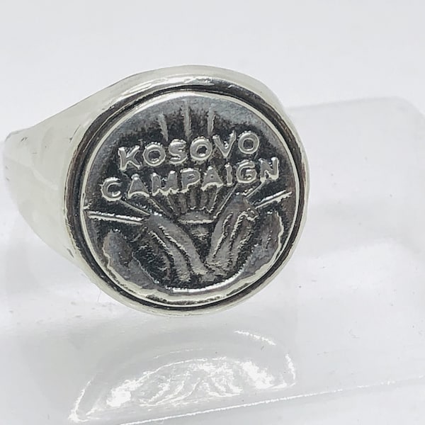 Kosovo Campaign Ring, Sterling Silver