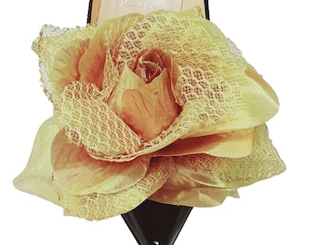 Rose Flower Shoe Clips, 2pcs, Shoe Accessory - Please Choose Color