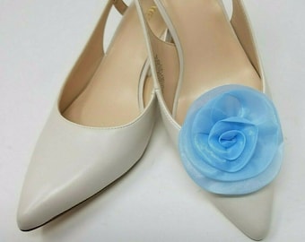 Shoe Embellishments SC418 Flower Shoe Clips Charmeuse Shoe Clips