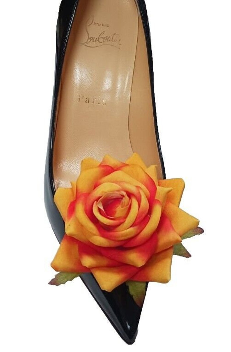 Flower Clips for Shoes 2 pcs, Shoe Clips, Shoe Accessories Please Choose Orange