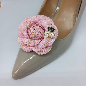 Pink Clip for Shoes (2 pieces), Flower Clip, Shoe Clips, Prom Shoe Accessories