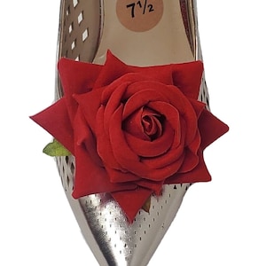 Flower Clips for Shoes 2 pcs, Shoe Clips, Shoe Accessories Please Choose Red