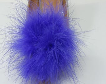 Purple Color Feather Shoe Clips, Shoe Accessories (2 pcs)