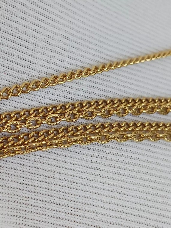 Vintage Goldette Locket Multi-Chain Necklace, Gol… - image 5