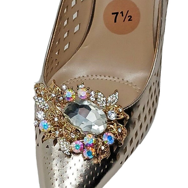 Gold Shoe Clips Etsy