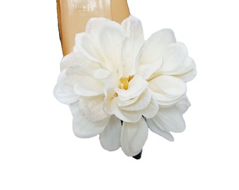 Cream Color Flower Clips for Shoes (2 pcs), Shoe Clips, Shoe Accessories