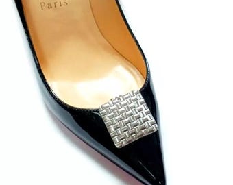 Silver Color Clip for Shoes, Square Shoe Clips, Prom Shoes Accessories