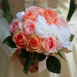 Wedding Bouquet, Vintage Style Wedding Flowers, Roses Bridal Bouquet