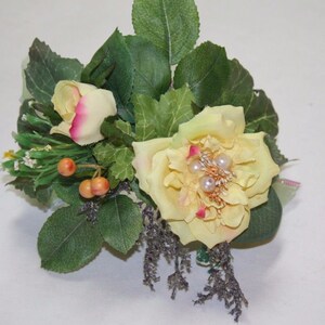 Prom, Wedding Accessories, Yellow Flowers Corsage, Prom Wristlet, Rose Corsage