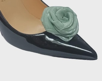 Rose Flower Shoe Clips 2pcs, Prom, Wedding Shoe Accessories - Please Choose Color