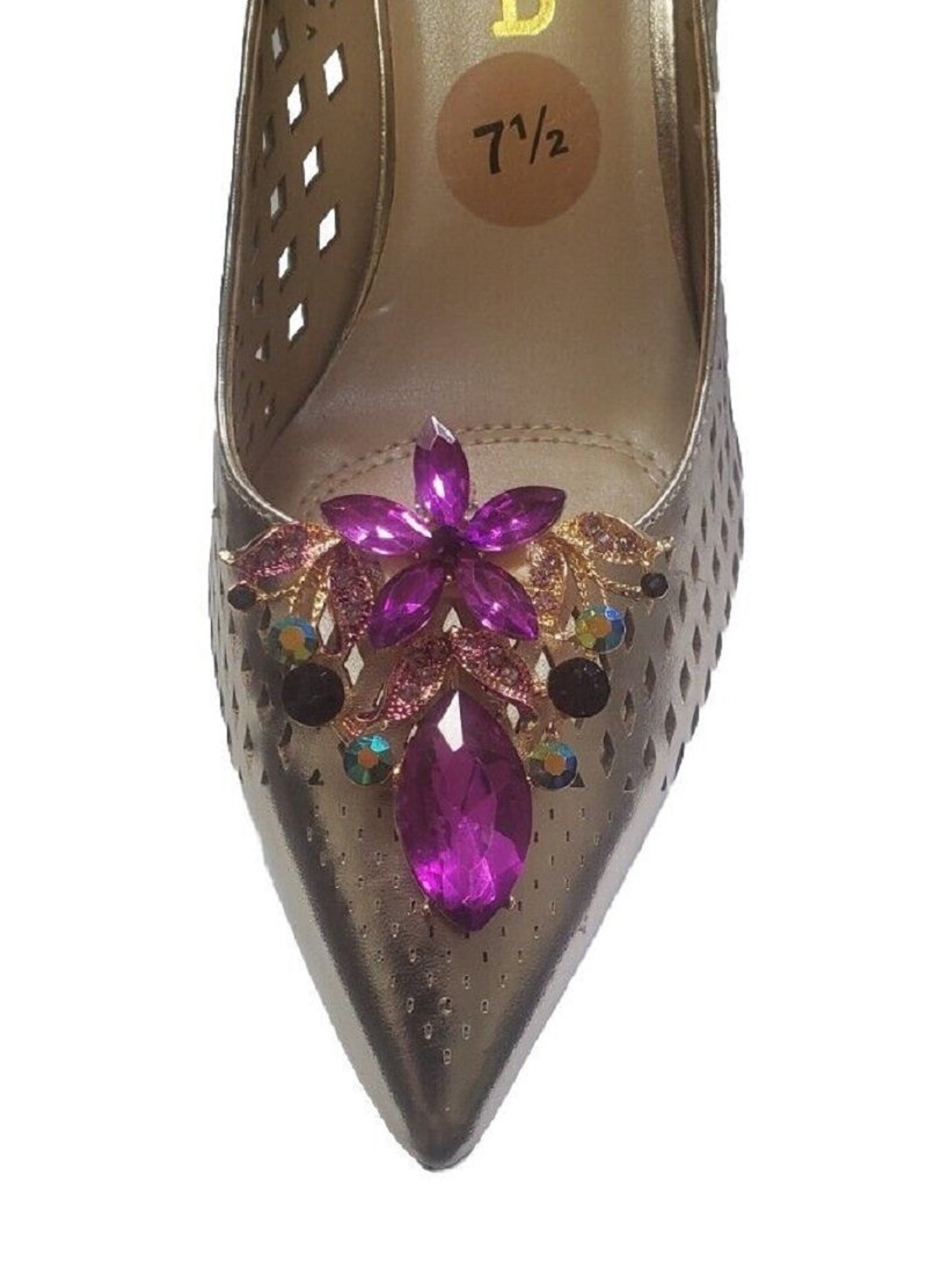 Metal Shoe Clips Shoe Accessory Gold and Purple Color Etsy