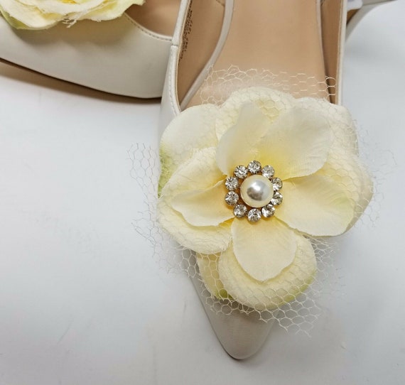 Cute & Stylish Shoe Accessories Clover Flower, Golden Rhinestone