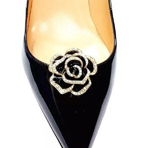 Camellia Rose Flower Shoe Clips, Shoe Accessory, 1 pair - Please Choose Color