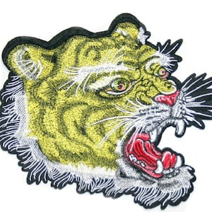 Large Lion Head Roar Embroidered Patch for Jacket, Pillow, Bag DIY Large