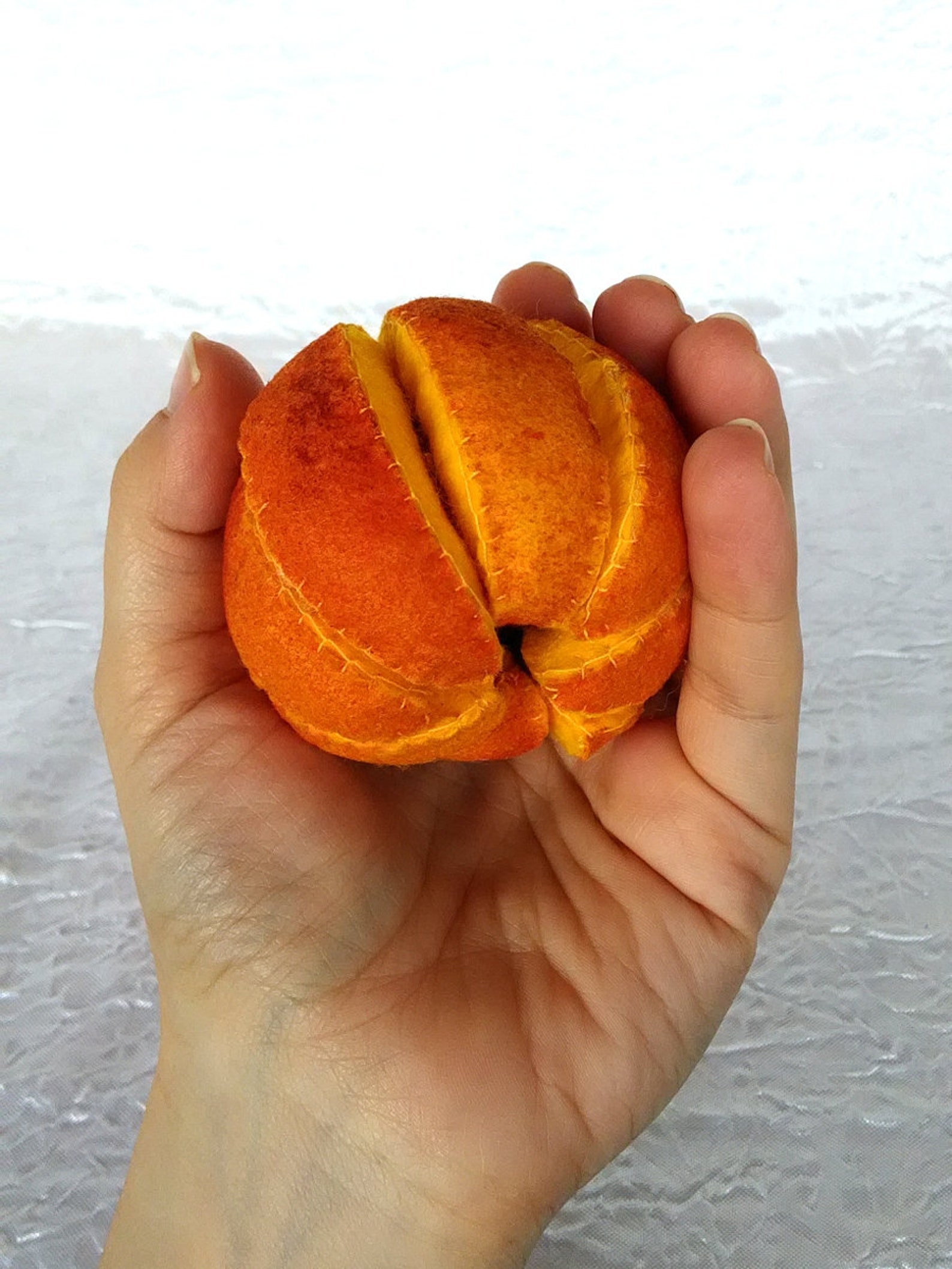 Felt fruits Slices of peaches Pretend play food set Food Etsy