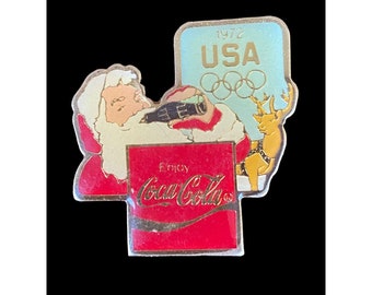 Coca-Cola 1972 Olympic USA Santa Pin coleccionable