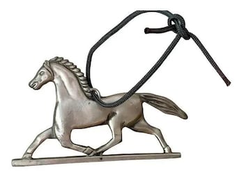 Reed And Barton Pewter Running Horse Ornament AARFAC Stamp Folk Art Weathervane