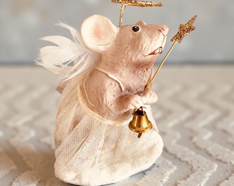 Bethany Lowe Designs Pixie Mouse Paper Mache 3.5" High