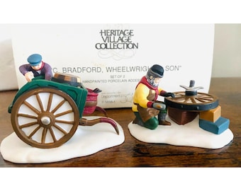 Department 56 C. Bradford Wheelwright & Son Set of 2 Wheel Making Set 58181