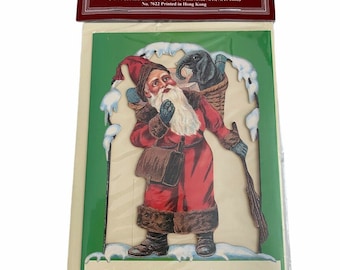 Old Fashioned Santa Gift Money Card 1998 New Christmas Card with Envelope