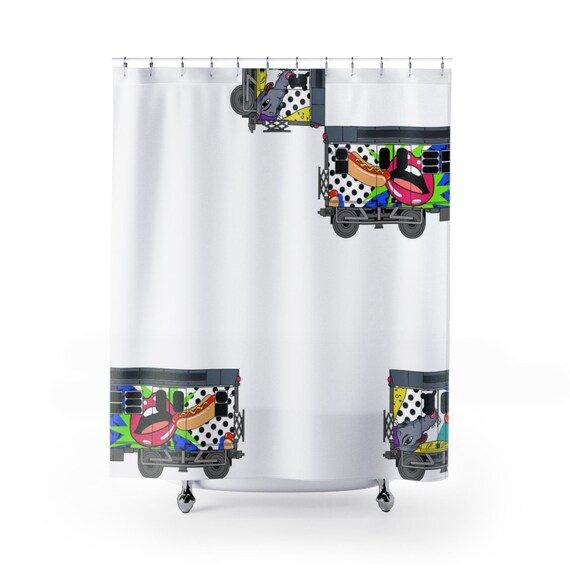 Nyc Subway Train Car Graffiti Style Pop Shower Curtain Street Art Design Tag