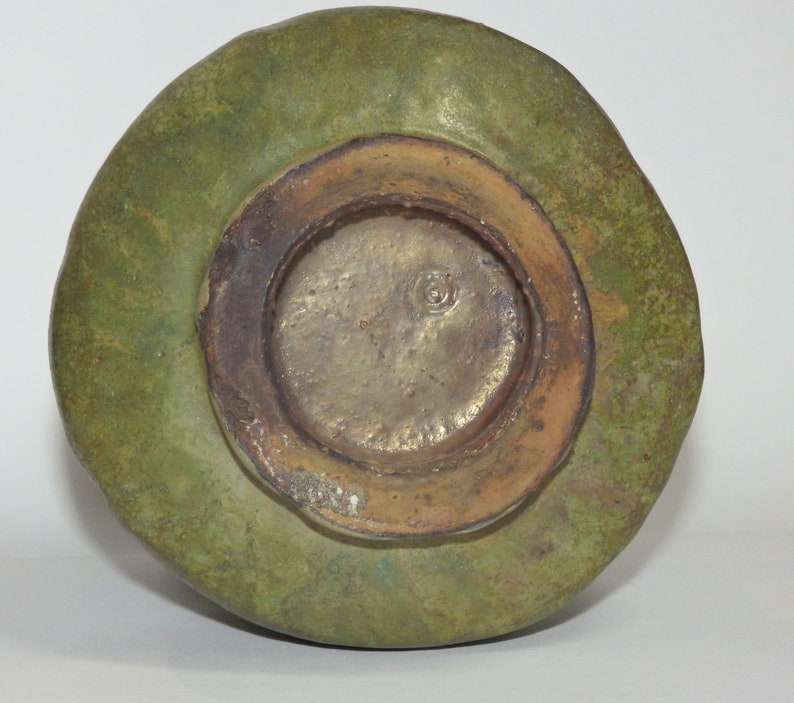 Raku tea bowl green