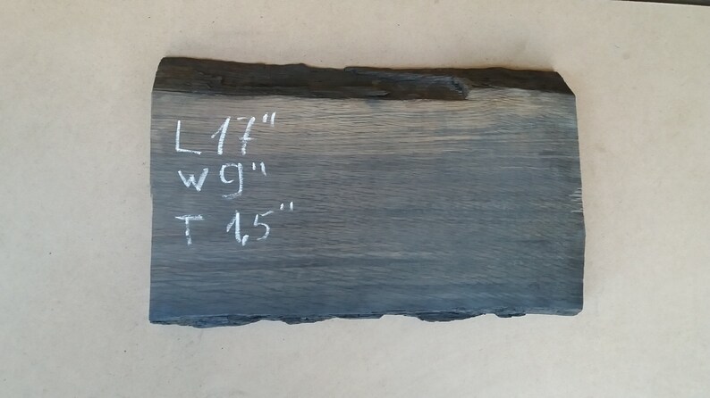 17 shops Inches Live Edge Bog Oak Board 17'' x 9'' x 1.5'' (420mm х 220mm x 37mm) - Curved Morta Plank With Cracks