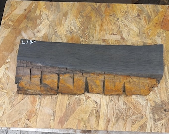 Live Edge Bog Oak Plank: Woodworking Morta Board 17"