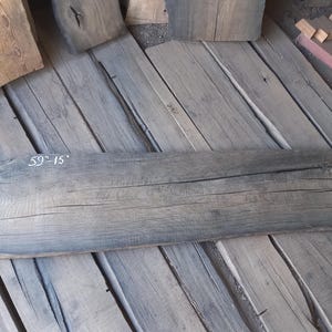 59 Inch Live Edge Bog Oak Board: Curved Morta Wood Plank