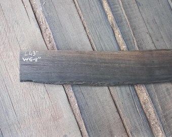 43 Inch Live Edge Bog Oak Board: Woodworking Plank