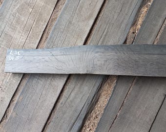 31" Live Edge Bog Oak Board: Unfinished Narrow Shelf