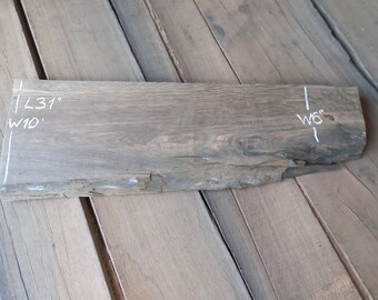 Live Edge Bog Oak Plank: Curved Rustic Wood Board (31x10x1.6 Inches)