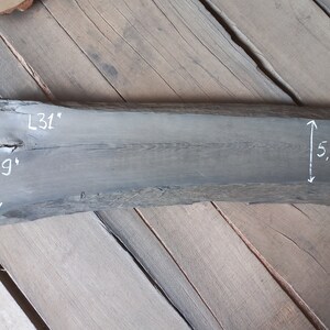 Curved Live Edge Bog Oak Board: Dark Lumber (31 Inches)