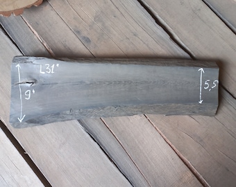 Curved Live Edge Bog Oak Board: Dark Lumber (31 Inches)