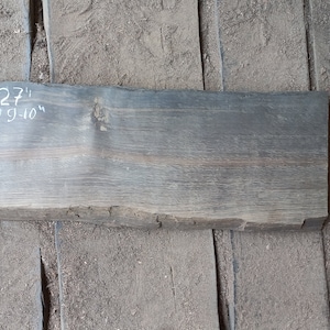 27 Inches Bog Oak Board - Size 27&quot; x 9&quot; x 1.5&quot; (680*220*38 mm) - Morta River Wood - Dark Oak Plank With Cracks - Textured Pattern Hardwood