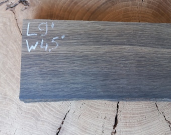 Bog Oak Knife Handle Blank: Live Edge Woodworking Plank (9" x 4.5" x 1.4")
