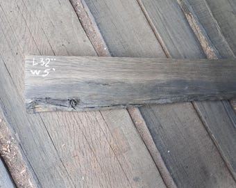 Curved Live Edge Bog Oak Plank: Woodworking Shelf (32'' x 5'' x 1.6'')