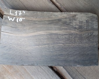 17 Inches Curved Live Edge Bog Oak Plank - Size L 17'' x W 10'' x T1.5'' (420mm х 250mm x 38mm) - Raw Material - River Black Oak Lumber