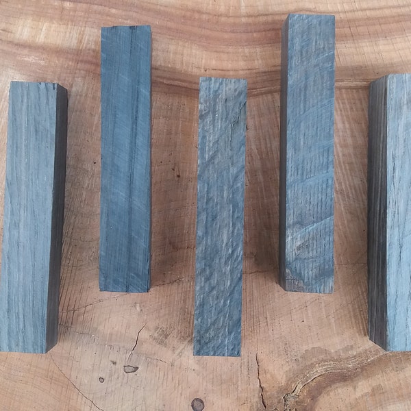Set of 5 Bog oak blanks for woodworking, pen making - Size 6" x 1" x 1" (150 x 25 x 25 mm)
