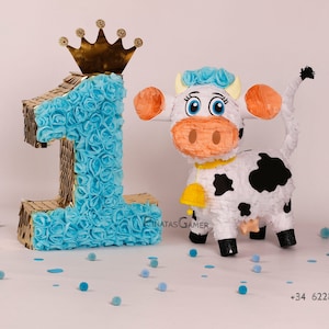  Decoraciones de granja para el segundo cumpleaños de niño – Moo  Moo Im Two decoraciones de cumpleaños niño azul vaca globo arco kit MOO MOO  IM TWO banner vaca banderín mantel