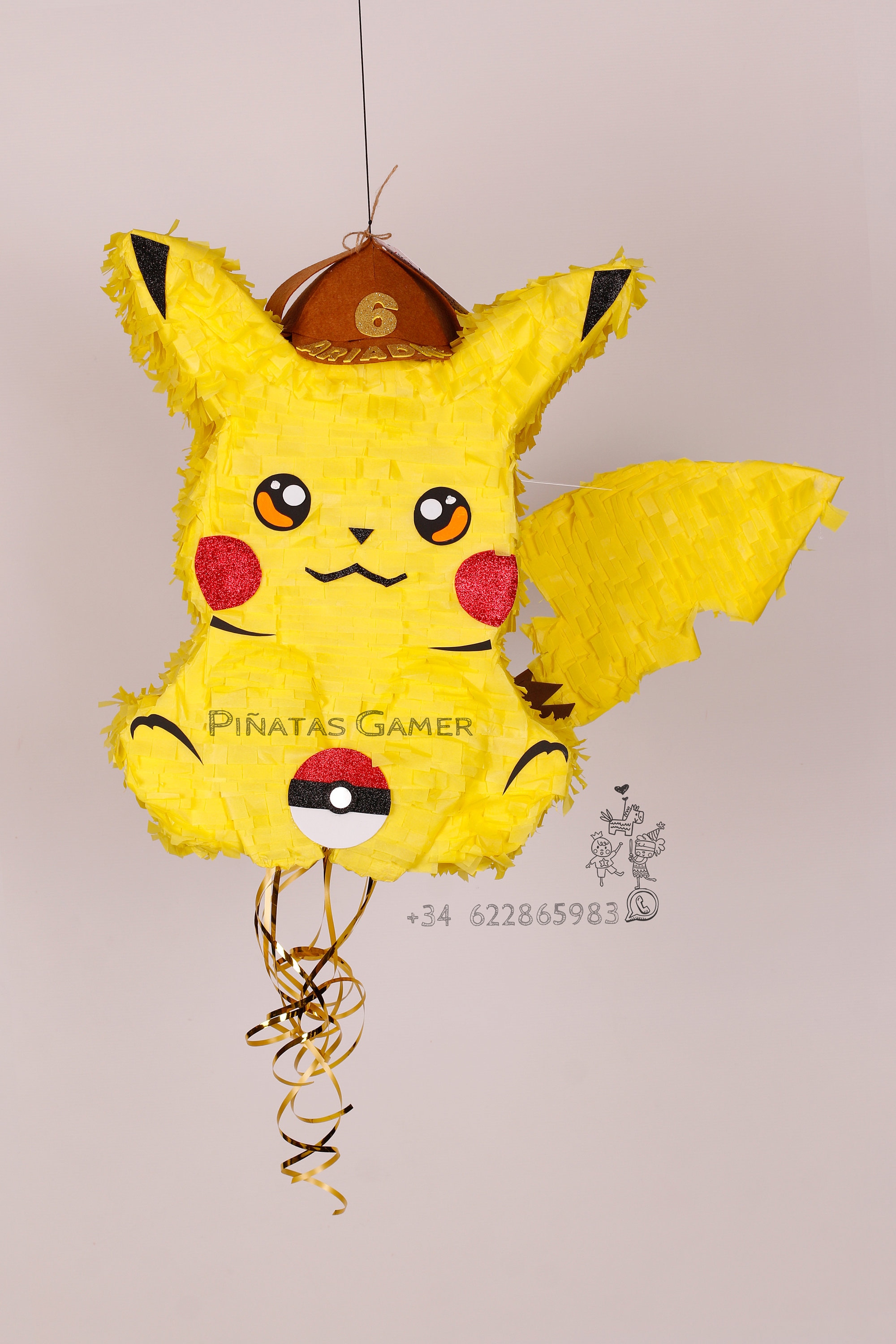  Ya Otta Pinata Pokemon Pikachu Pull String Pinata 22” x 18” x  3” : Toys & Games