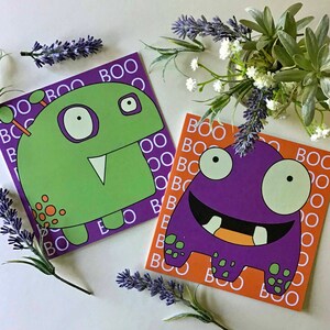 Carte Halloween Boo, amusante, effrayante, cartes de voeux monstre animal de compagnie pour Trick or Treat Free UK P&P