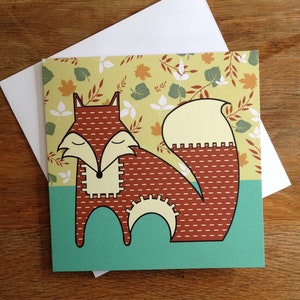 Fox-kaart. Mooie blanco wenskaart met bosvos voor verjaardag, bedankje, feest, natuurliefhebbers, cadeau GRATIS verzending in het VK!