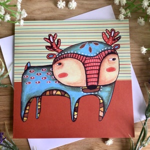 Regenbooghert. Eigenzinnige blanco wenskaart voor verjaardag, bedankje, feest, dierenliefhebberscadeau. Decorprint wenskaart Gratis verzending in het VK