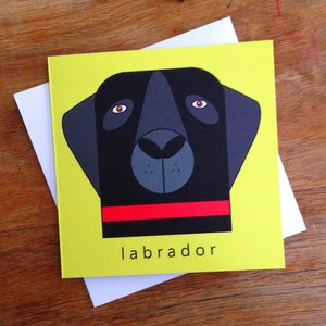 Kaart Labrador. Lege wenskaart voor verjaardag, bedankje, feest, hondenliefhebber, cadeau. Gratis verzending in het VK!