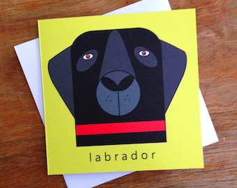 Labrador Dog card.Blank greetings card for birthday, thank you, celebration, dog lover, gift. Free UK P&P!