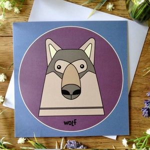 Biglietto di auguri con lupo, biglietto di auguri vuoto per compleanno, ringraziamento, festa, laurea, congratulazioni, amanti della fauna selvatica, regalo, spedizione GRATUITA nel Regno Unito!